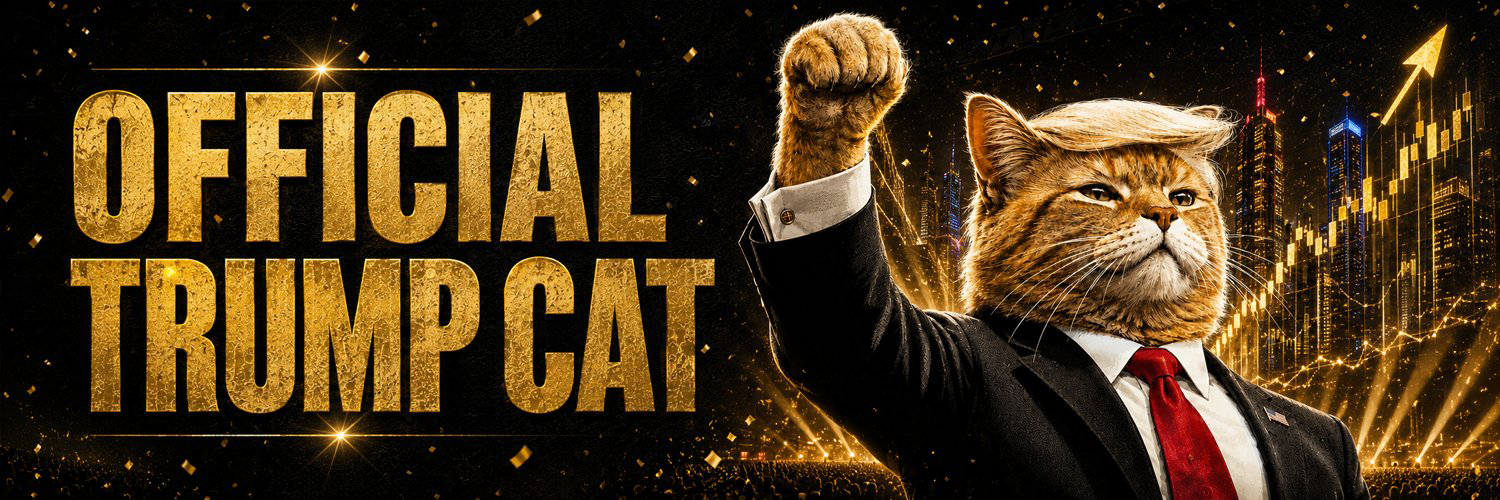 OFFICIAL TRUMP CAT campaign banner: THE ONLY OFFICIAL TRUMPCAT MEME